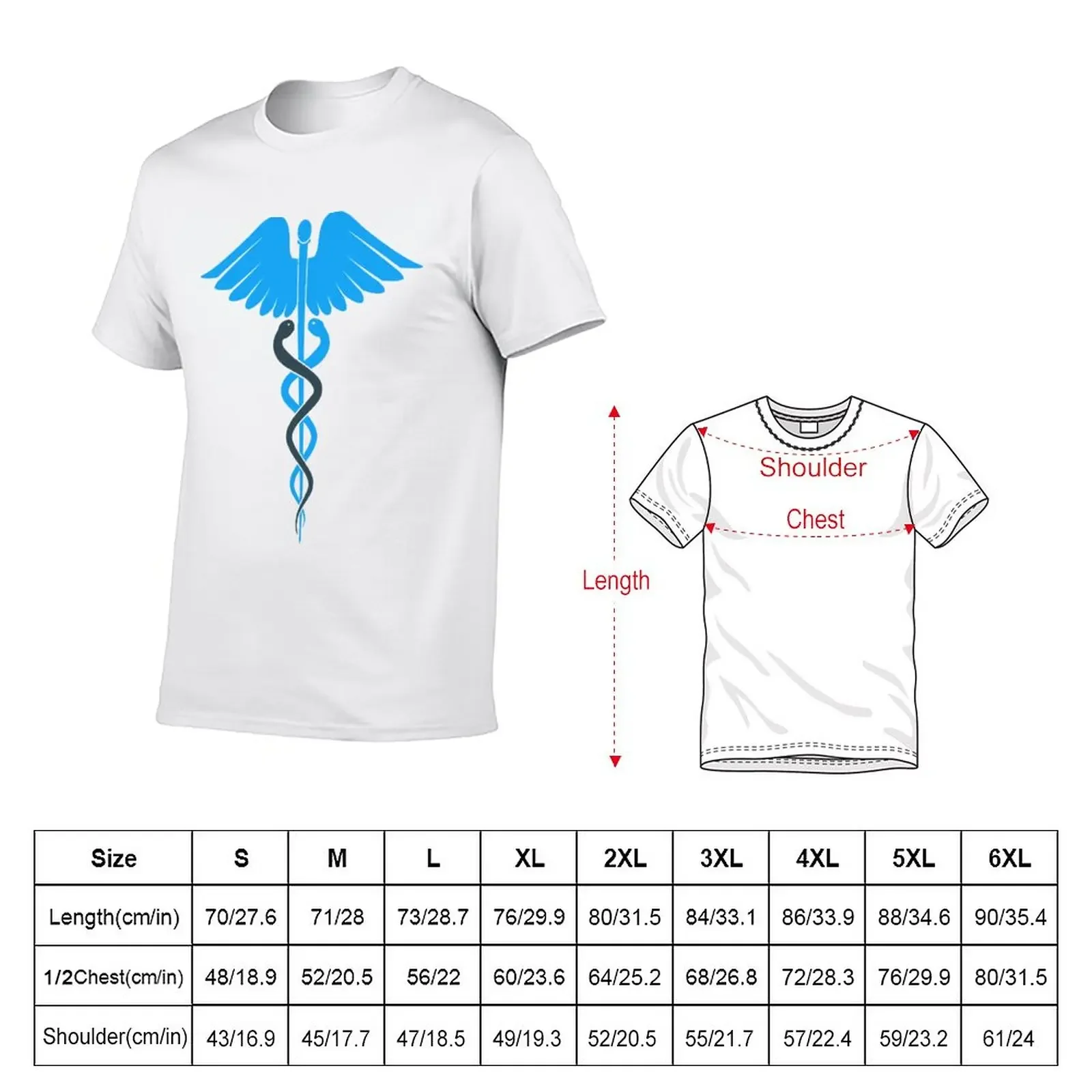 Caduceus T-Shirt tops vintage clothes plus sizes cute clothes plain white t shirts men