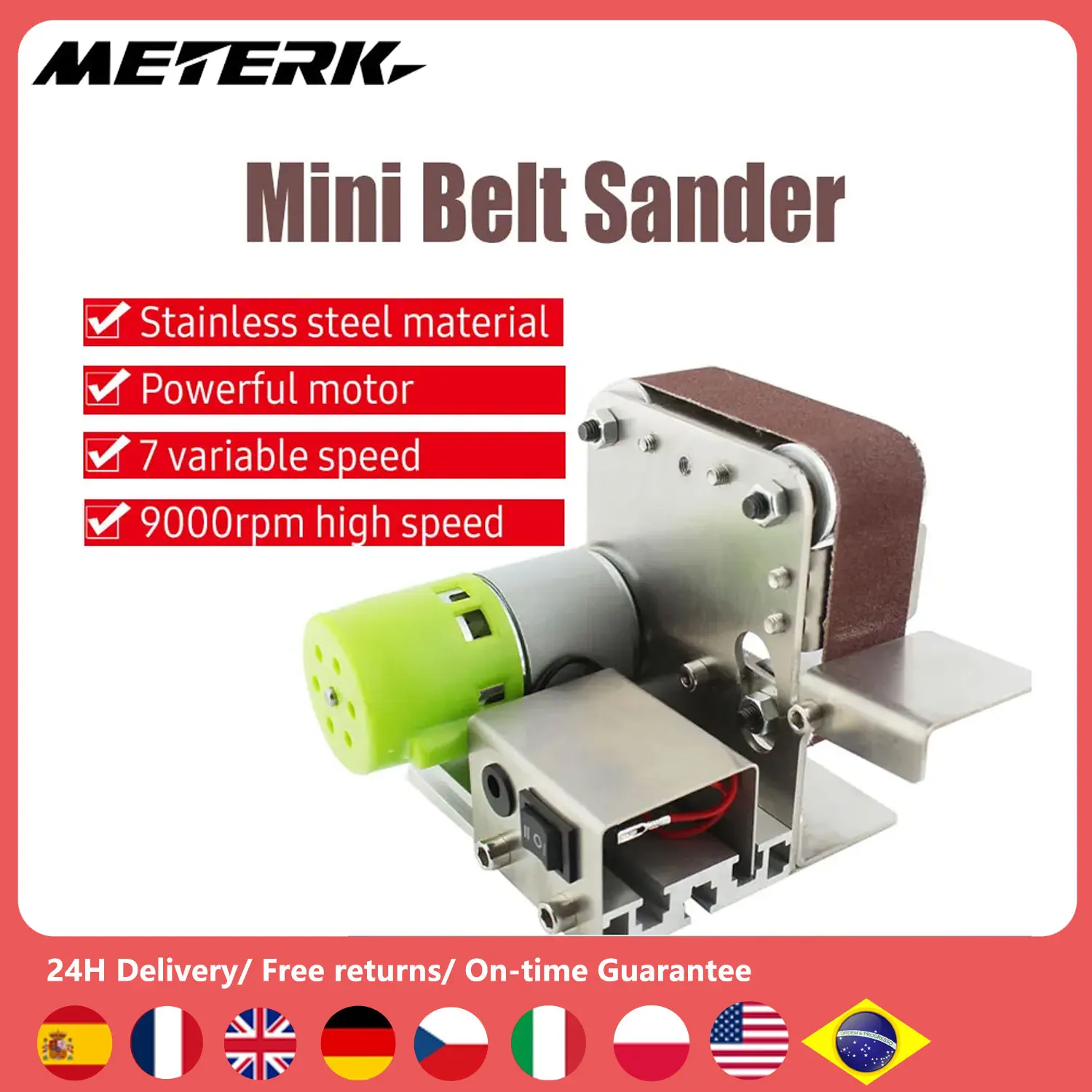 15mm/25mm Multifunctional Grinder Mini Electric Belt Sander DIY Polishing Grinding Machine Cutter Edges Sharpener Tools