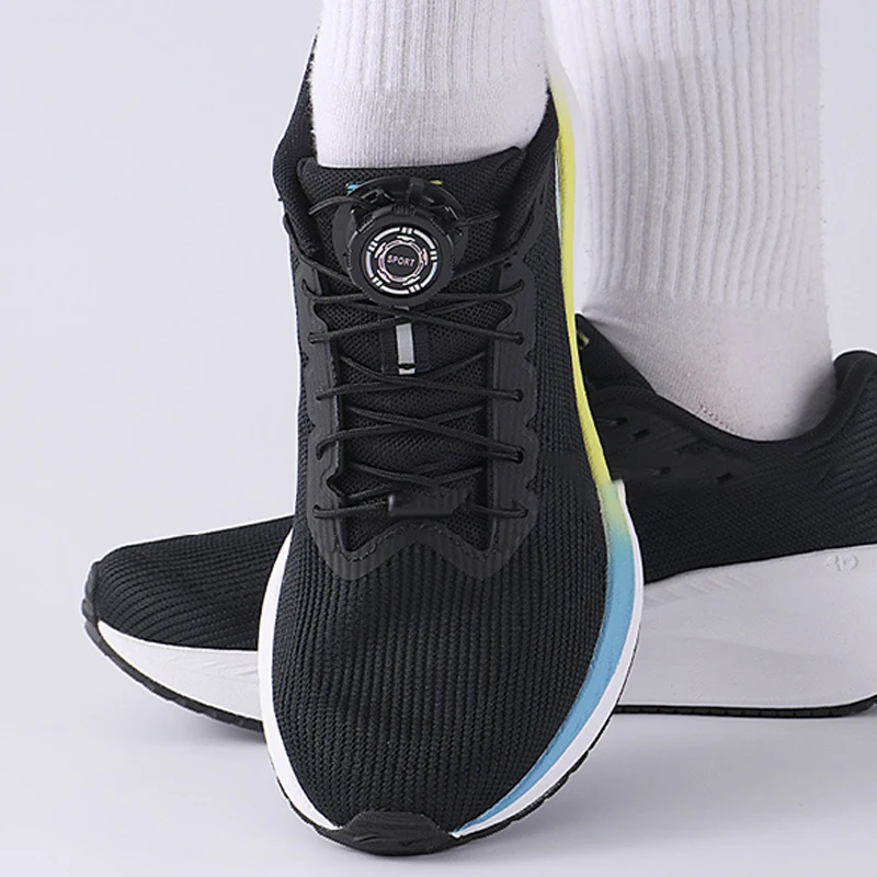 Automatic Shoelaces Without Ties Black White Easy Installation Swivel Buckle Laces Thick Rope Sneakers Shoelace Shoe Accessories
