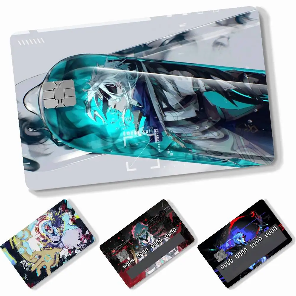 Genshin Impact Dottore  4pcs Credit Card Skin Stickers Suitable for Bank Debit Subway Bus Transit Pass Decorative Cover