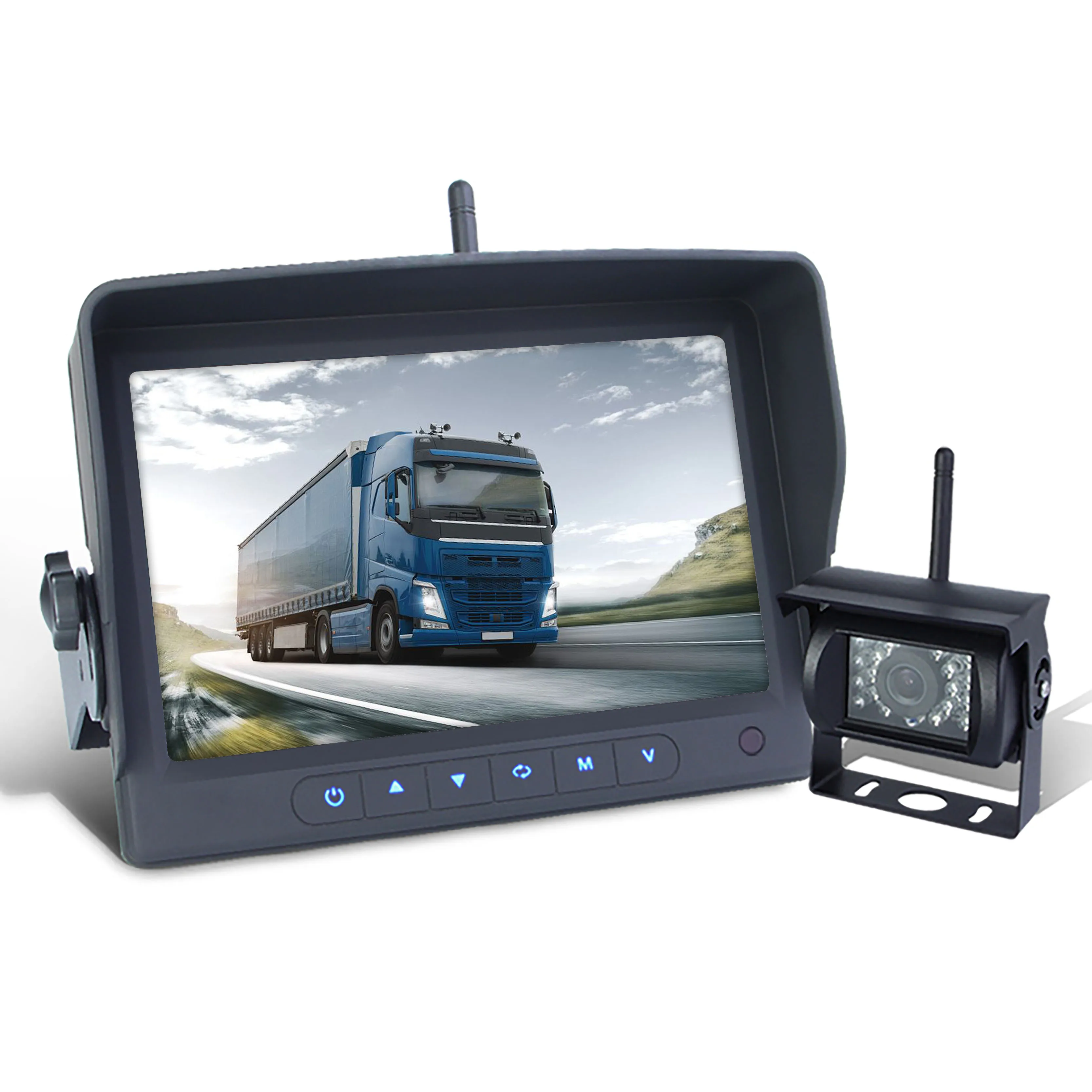 

1080P 2.4G Digital Wireless Rear Camera System With Quad Screen For Trucks Buses And RVs - High Definition Backup Camera System