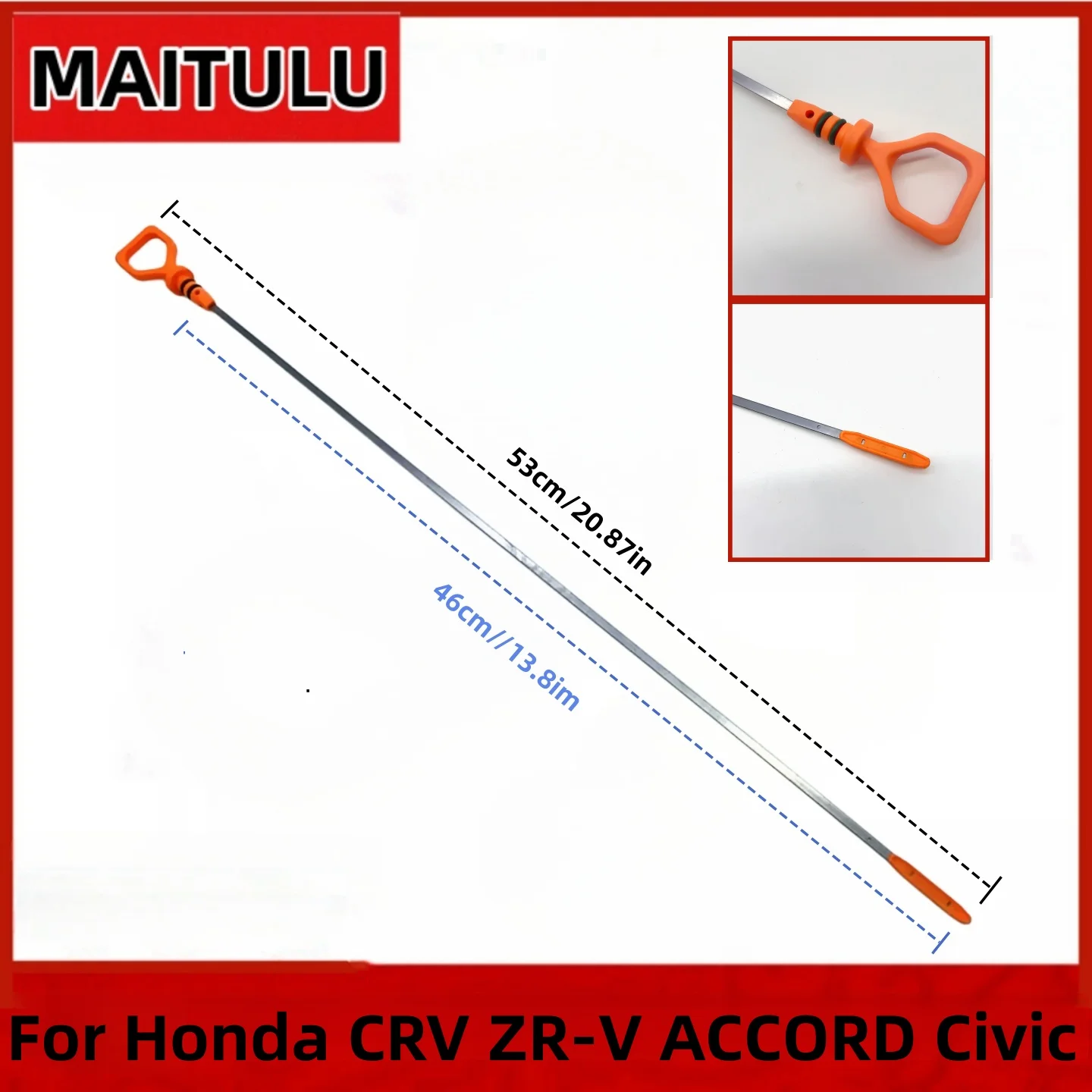530mm Car 1.5L Engine Oil Dipstick For Honda CRV ZR-V ACCORD Civic 10th Generation 2022 2023 2024 Metal Material Oil Dipstick