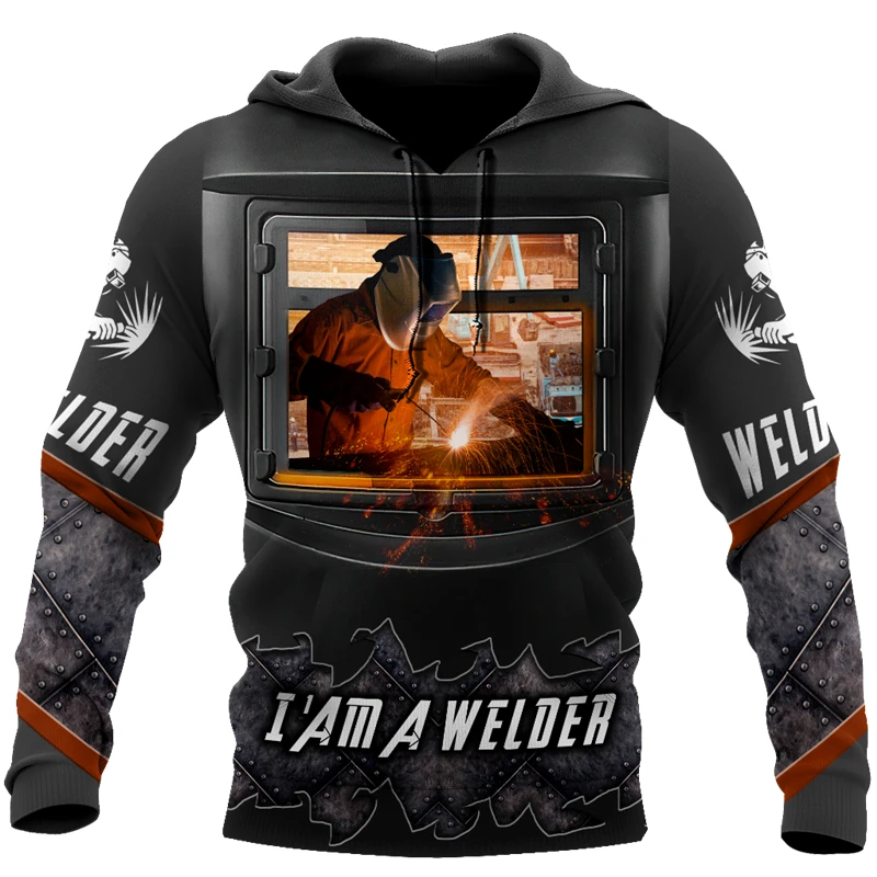 Pop Men's Hoodie Electric Welder Pattern Women Sweatshirts 3D Print Fashion Autumn Harajuku Unisex Casual Tracksuit