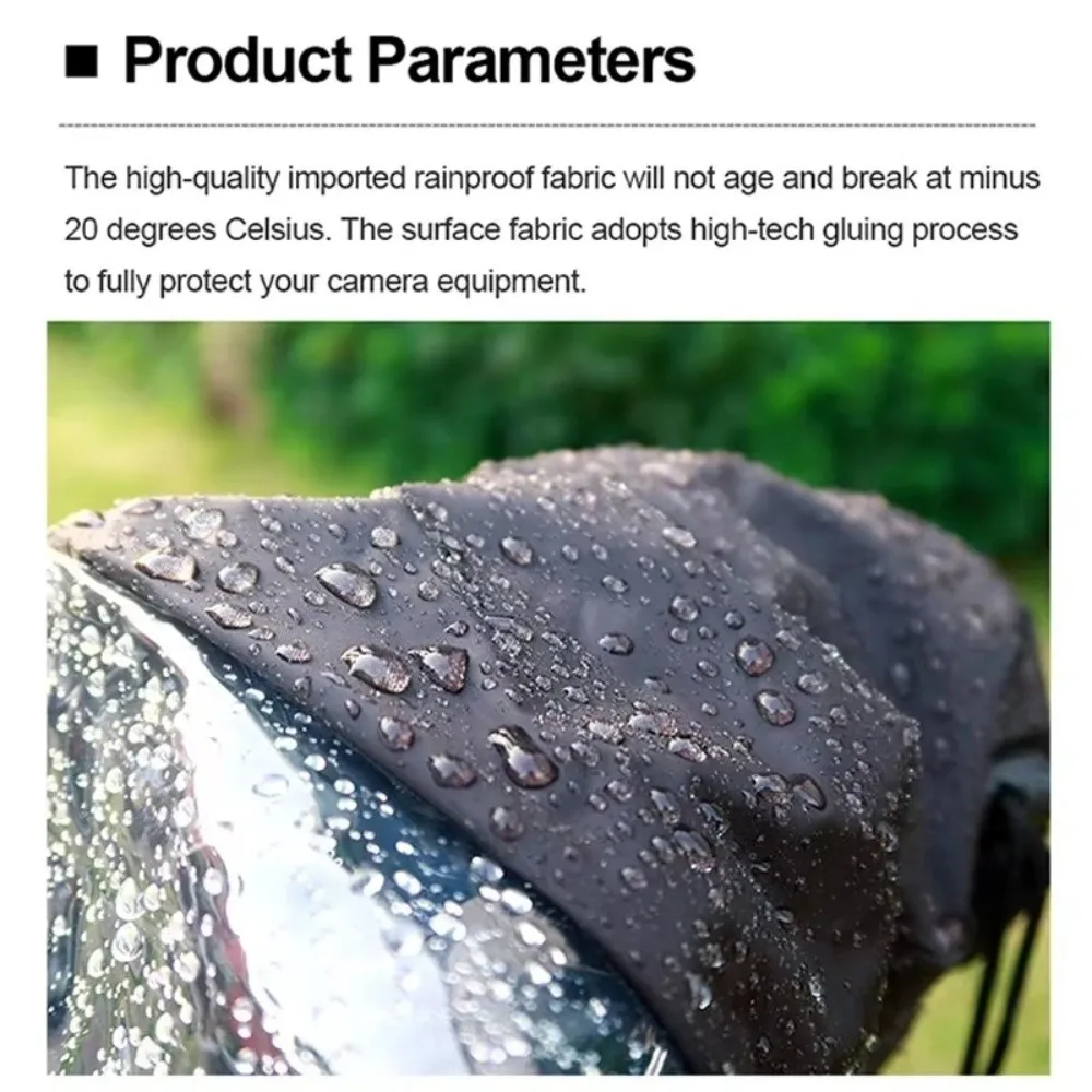 Capa universal à prova d'água para câmera, capa de chuva ajustável à prova de chuva, protetor transparente de capa de chuva