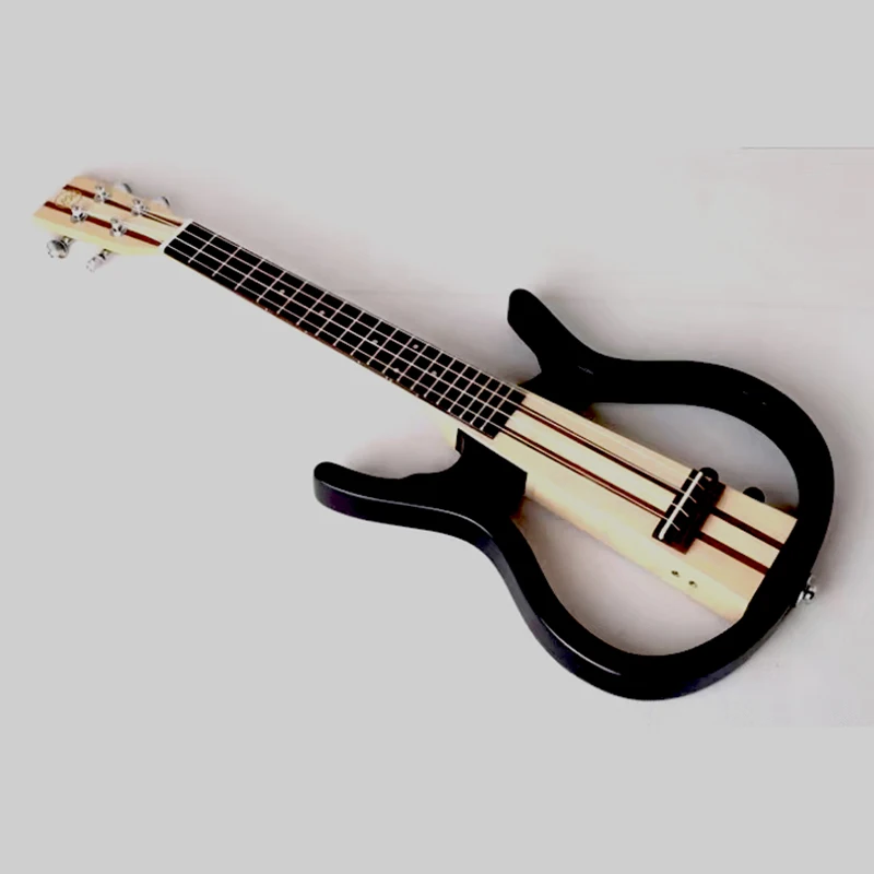 Ukelele silencioso, ukelele eléctrico de madera maciza de 26 pulgadas para practicar o actuaciones con salida AMP cuerda de nailon italiano con sintonizador St