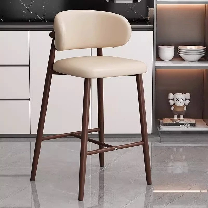 Metal High Nordic Bar Chair With Backrest Luxury Comfortable Bar Chair Modern Home Relaxing Taburetes Para Barra Furniture