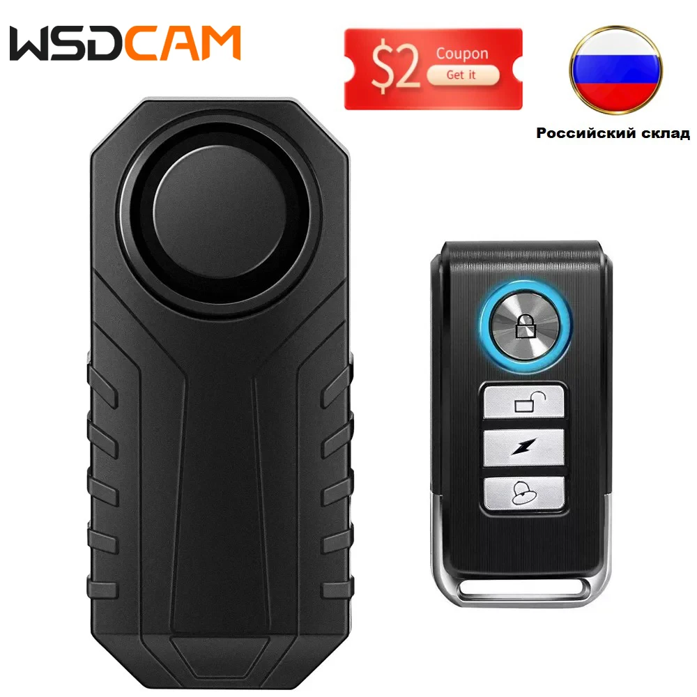 Wsdcam Bicycle Alarm Waterproof Remote Control Motorcycle Electric Car Security Anti Lost Remind Vibration Warning Alarm Sensor