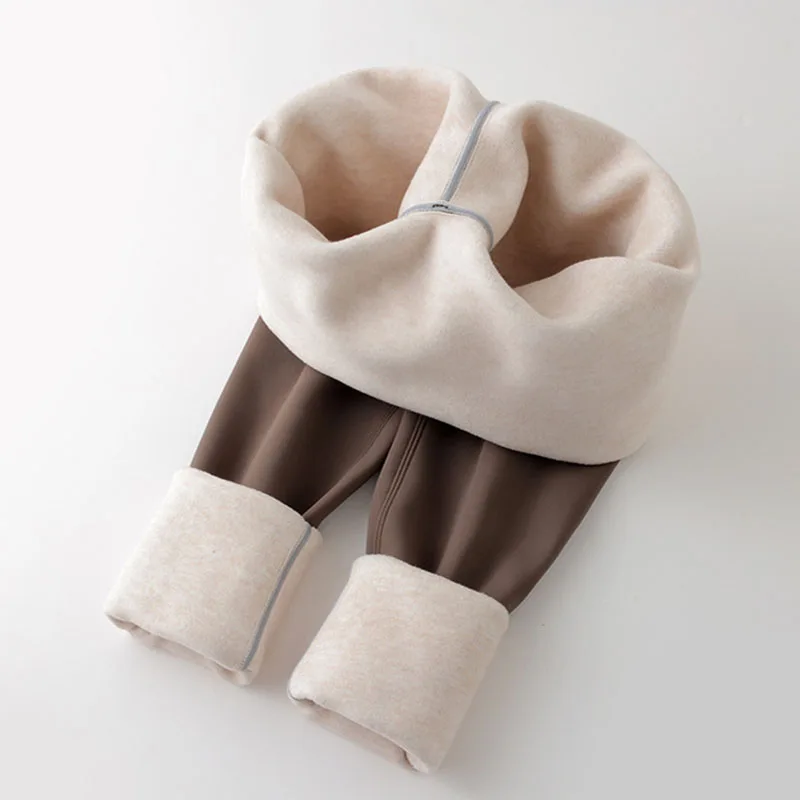 Leggings in pelle di squalo a vita alta alla moda per donna Leggings elastici sottili per fitness Yoga Autunno Inverno Addensare leggings caldi in velluto