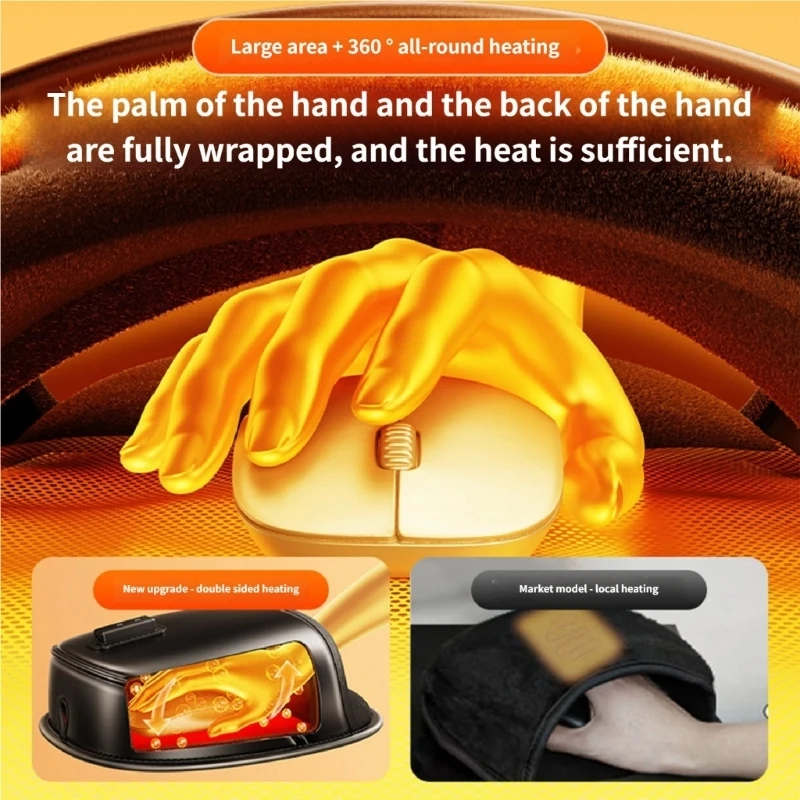 77JC All Around Surround Heated Mouse Pad Featuring USB Charging Three Temperaure