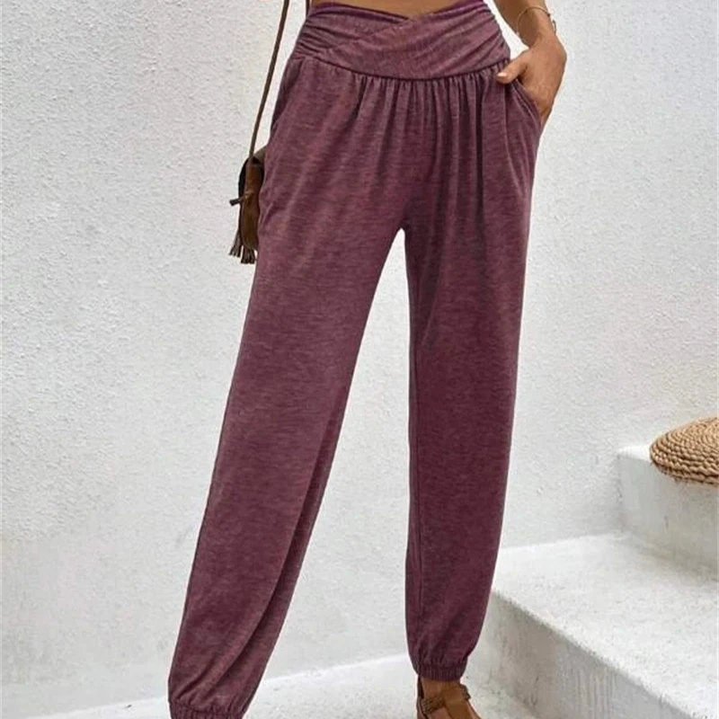 2026 Autumn New Hot Selling Home Style Casual Loose High Waisted Leg Tied Pants for Women
