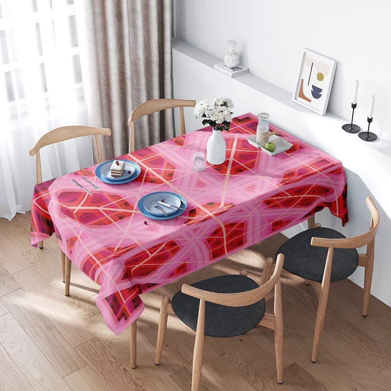 

Colorful Plaid Tablecloth: Vibrant Dining Room Decor for Home Decoration 2021 Spring New Arrival Pink Red Blue Checkered Non-Sli