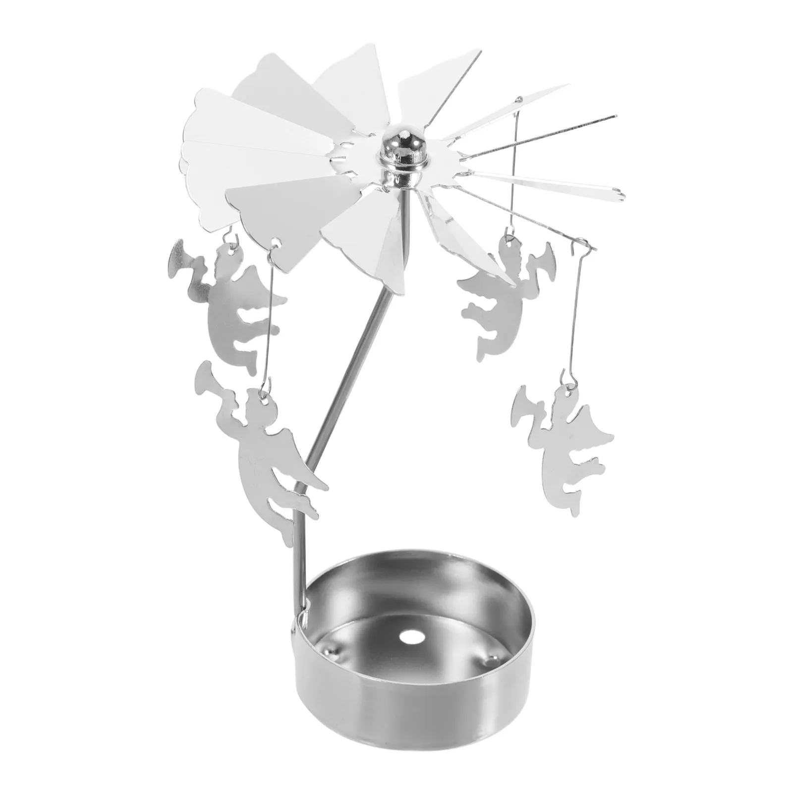 Rotating Holder Metal Tea Lights Holder Spinning Romantic Candlestick Ornament Valentine's Day Wedding Party