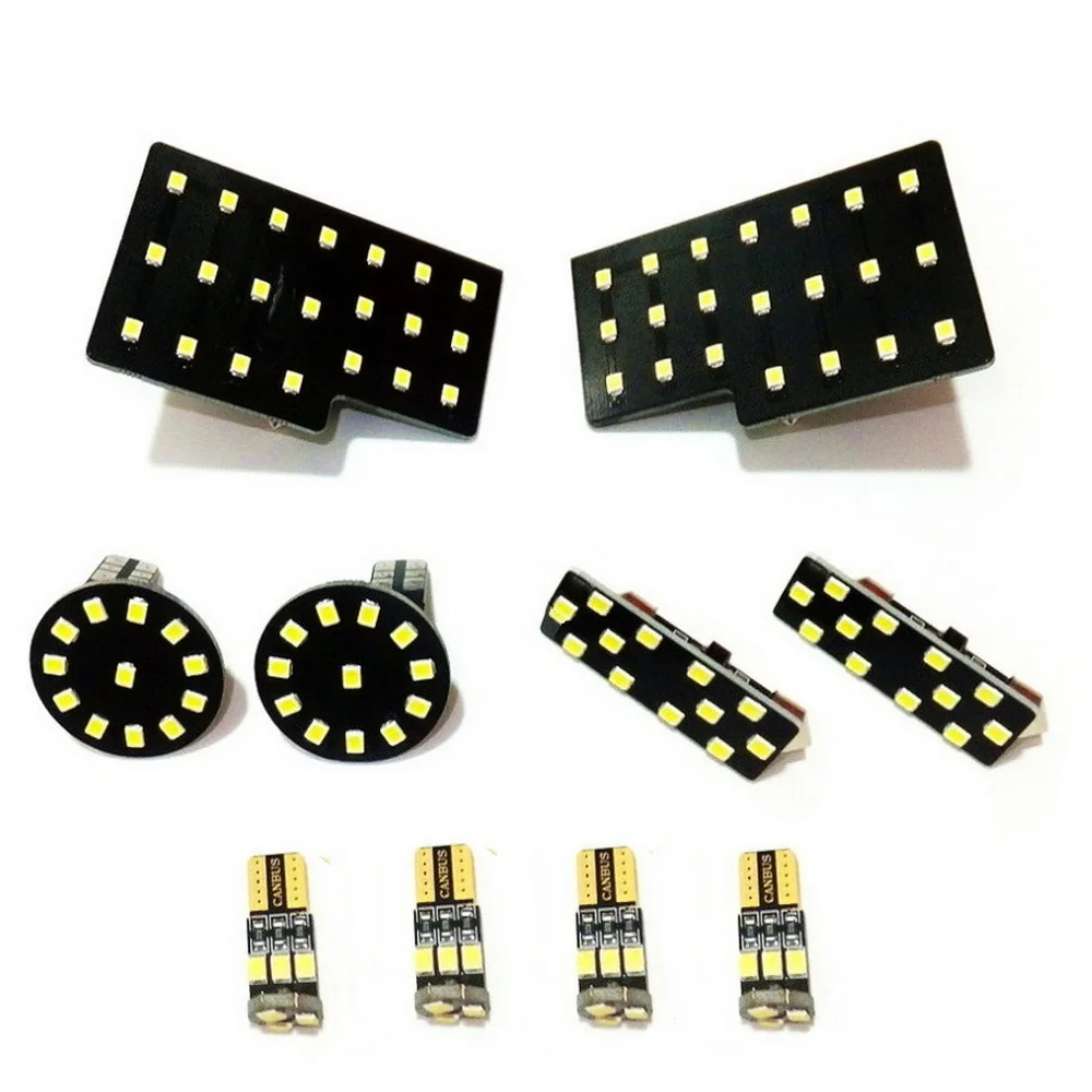 

July King 10 pcs 6000K LED Car Reading Lights Compatible for Audi Q5 2009-2017, 4 Front Dome + 4 Rear Dome + 2 Dressing Lights