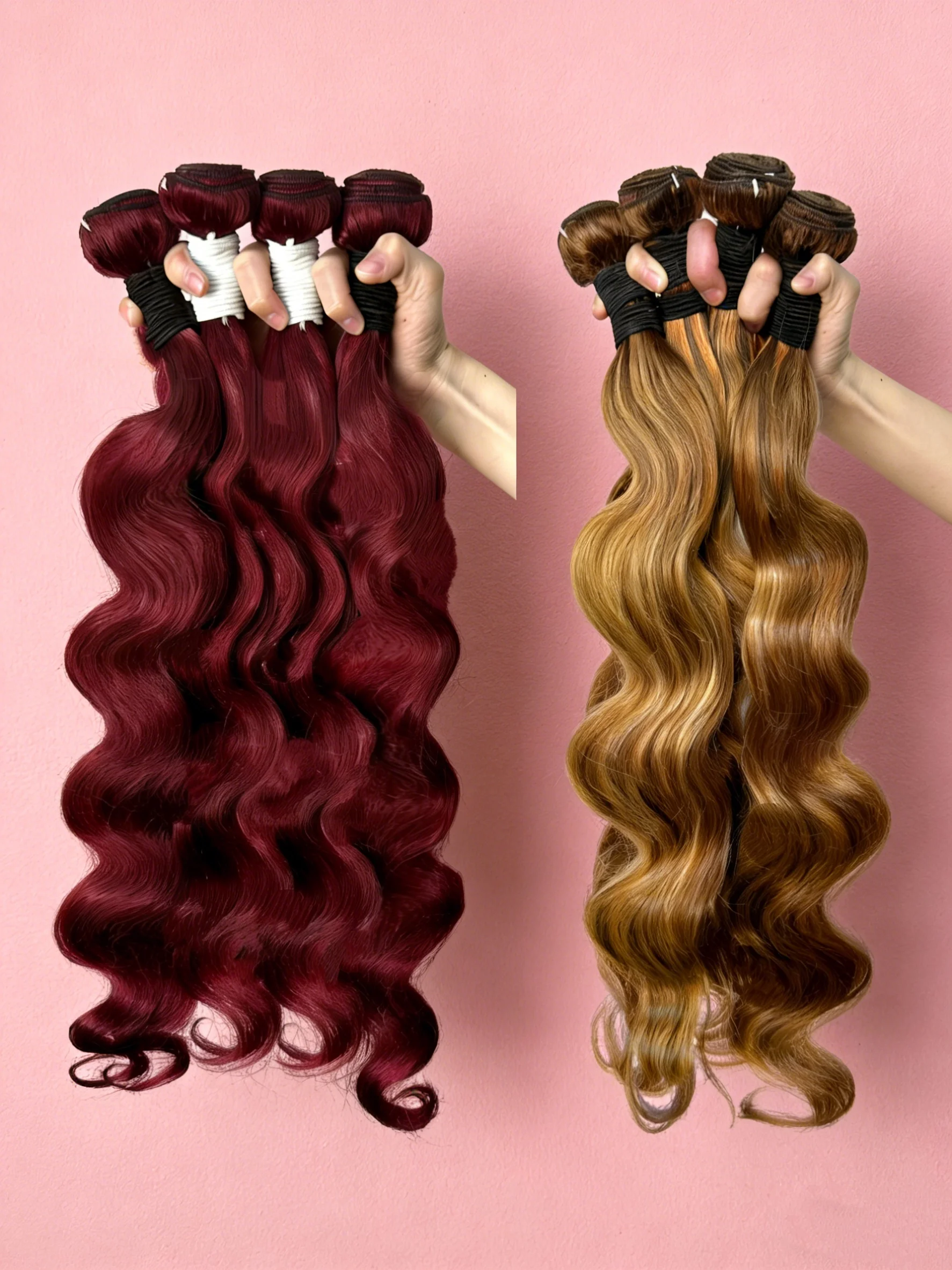 

40 Inch Highlight Body Wave Bundles 613 Blonde 100% Human Hair Bundle 99J Burgundy Brazilian Hair Bundles 1 3 4 Remy Hair Bundle