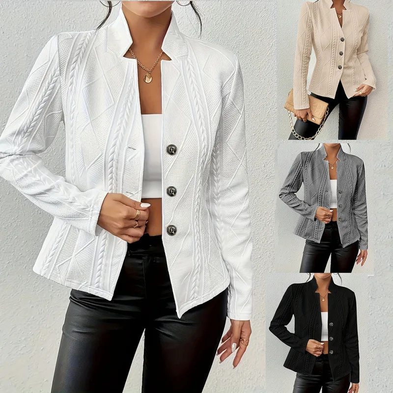 

2025 Autumn and Winter New Button Pattern Small Suit Short Jacket