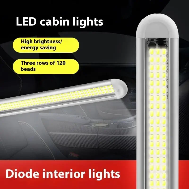 

1 Set 80/120LEDs 12-85V Car Reading Lamp With Swicth High Brightness Car Interior Light For Van Lorry Truck RV Camper Dome Light