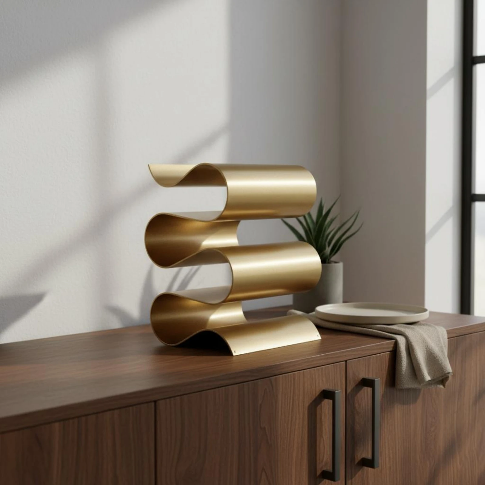 S-Shaped Wine Rack unobstructedFrame Wave Wine Rack Display Stand Space Saving Bottle Shelf Rust Resistant