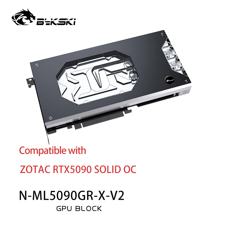 Bykski N-ML5090GR-X GPU-blok voor Manli RTX5090D OC Gallardo / ZOTAC RTX5090 SOLID OC grafische kaart Drielaags structuurontwerp