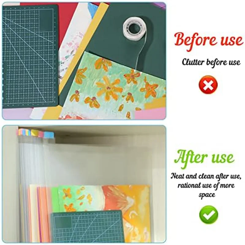 EDT-30 Piece Scrapbook Paper Storage Box With Adhesive Index Labels Craft Paper Storage For Vinyl Paper File Photos