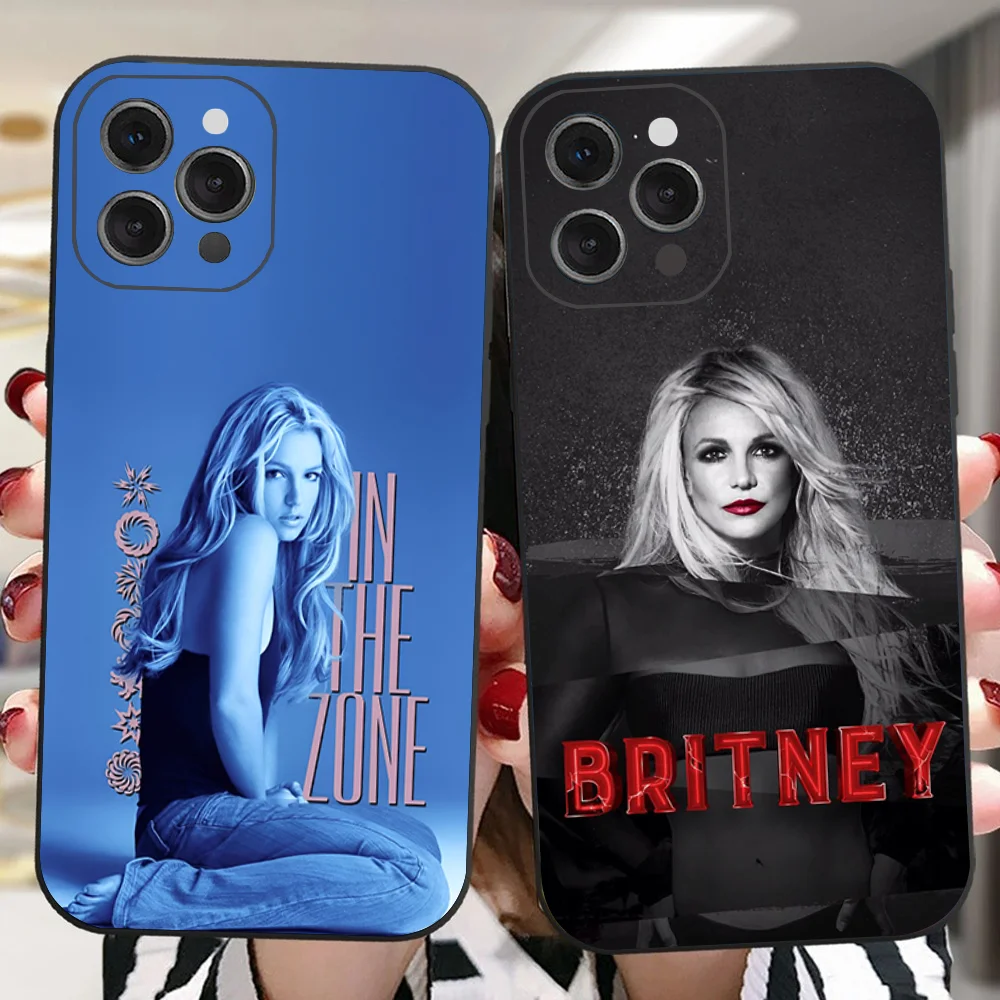 B-Britney S-Spears Phone Case For IPhone 16 15 14 13 Pro Max 11 12 Mini X Xs XR Se 2022 Black Silicone Cover