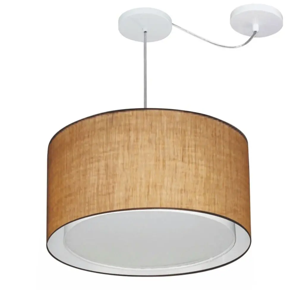 Md-4307 Dome Fabric 45x30cm Straw-Bivolt Soil Pendant Chandelier