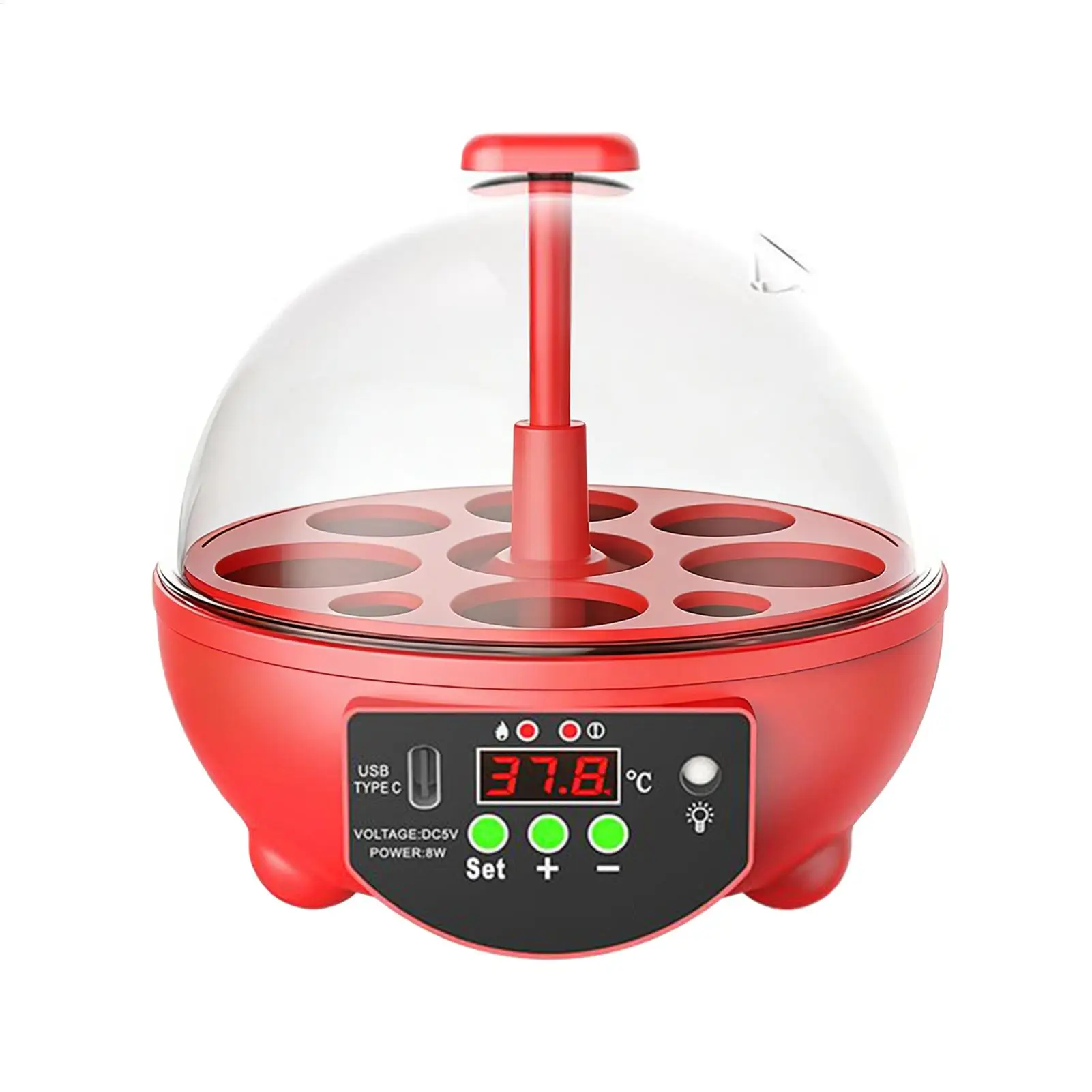 USB 6 Eggs Incubator Manual Egg Turner Chick Incubator with Light Hatching Eggs Poultry Hatcher for Birds Chicken Eggs