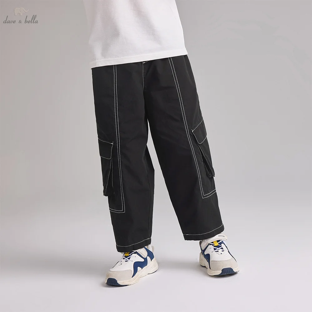 

Dave Bella Boys Cotton Pants Autumn Winter Children Casual Black Trousers Elastic Waist Overalls Outerwear Kid Clothes DK3253685