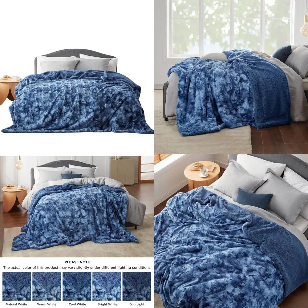 

Флисовое одеяло Queen Size Tie Dye — плюшевое искусственное мех, теплое и уютное, идеально подходит для кровати или дивана, 90x90 дюймов