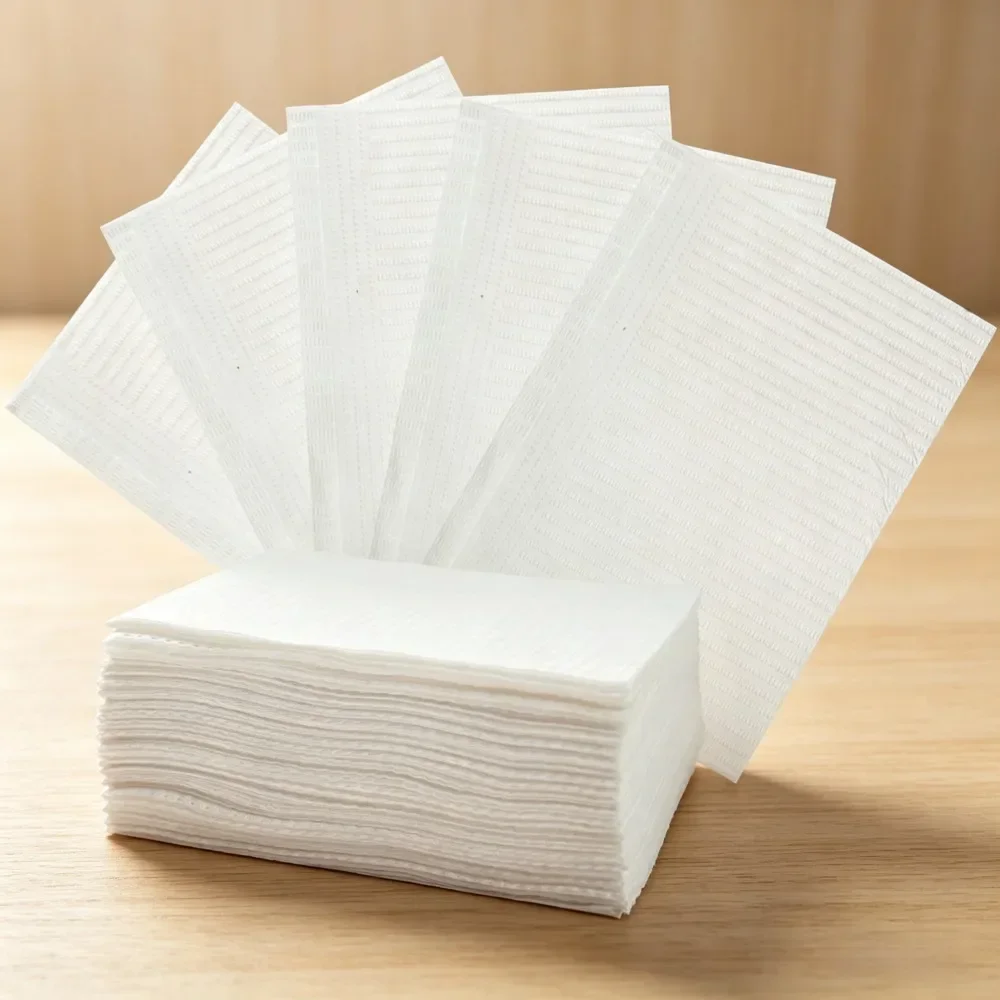 

Professional Tattoo Accessories, 125Pcs White Non-Woven Table Cover, Disposable Tattoo Bibs Dental Napkins