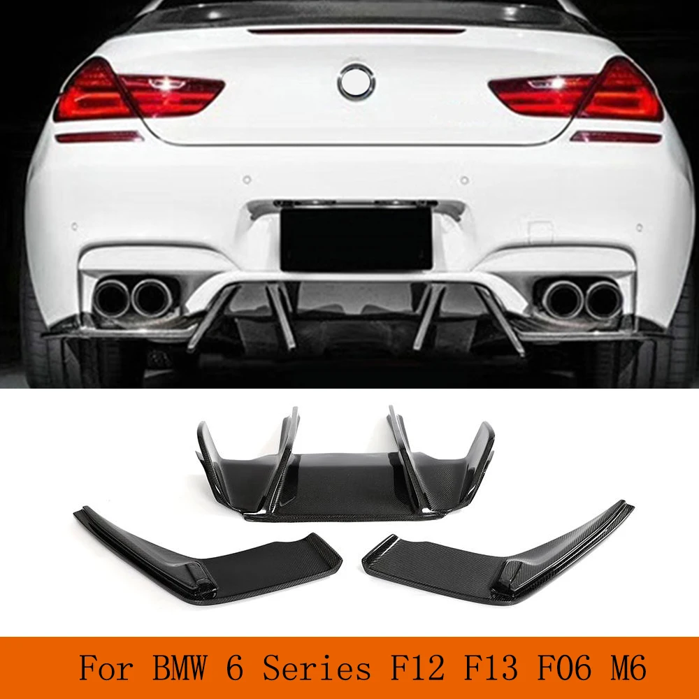 

Car Rear Lip Diffuser Aprons Splitters Spoiler Back Bumper Guard For BMW 6Series F12 F13 F06 M6 2013-2016 Carbon Fiber Car Parts