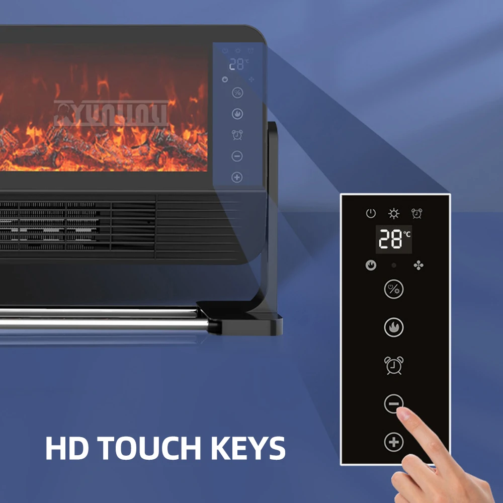 Wall-Mounted Electric Fireplace Simulation Flame Heater Remote Control Household Heat Warm Fan Calentadores Electricos De Hogar