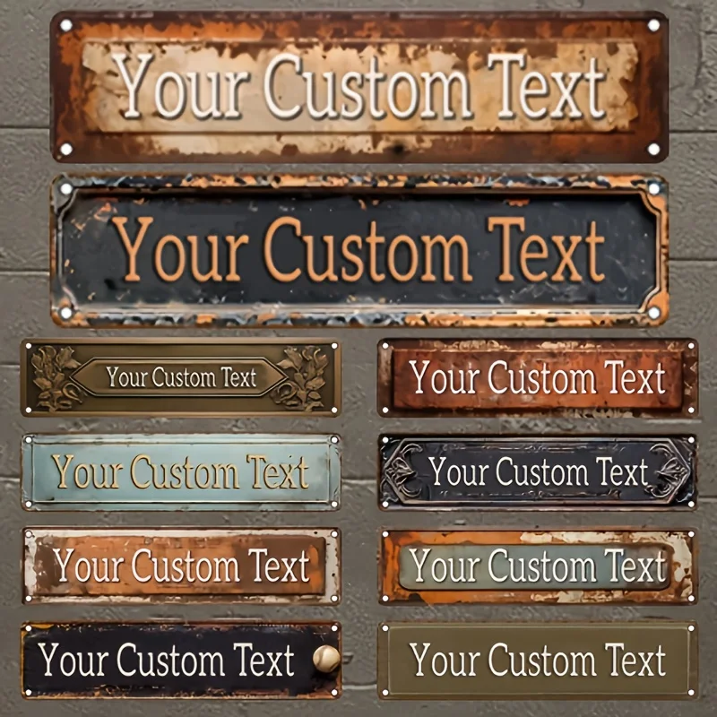 Customizable Vintage Metal Street Sign - Personalized Text with Ornate Floral Design, Retro Wall Decor for IndoorOutdoor Use
