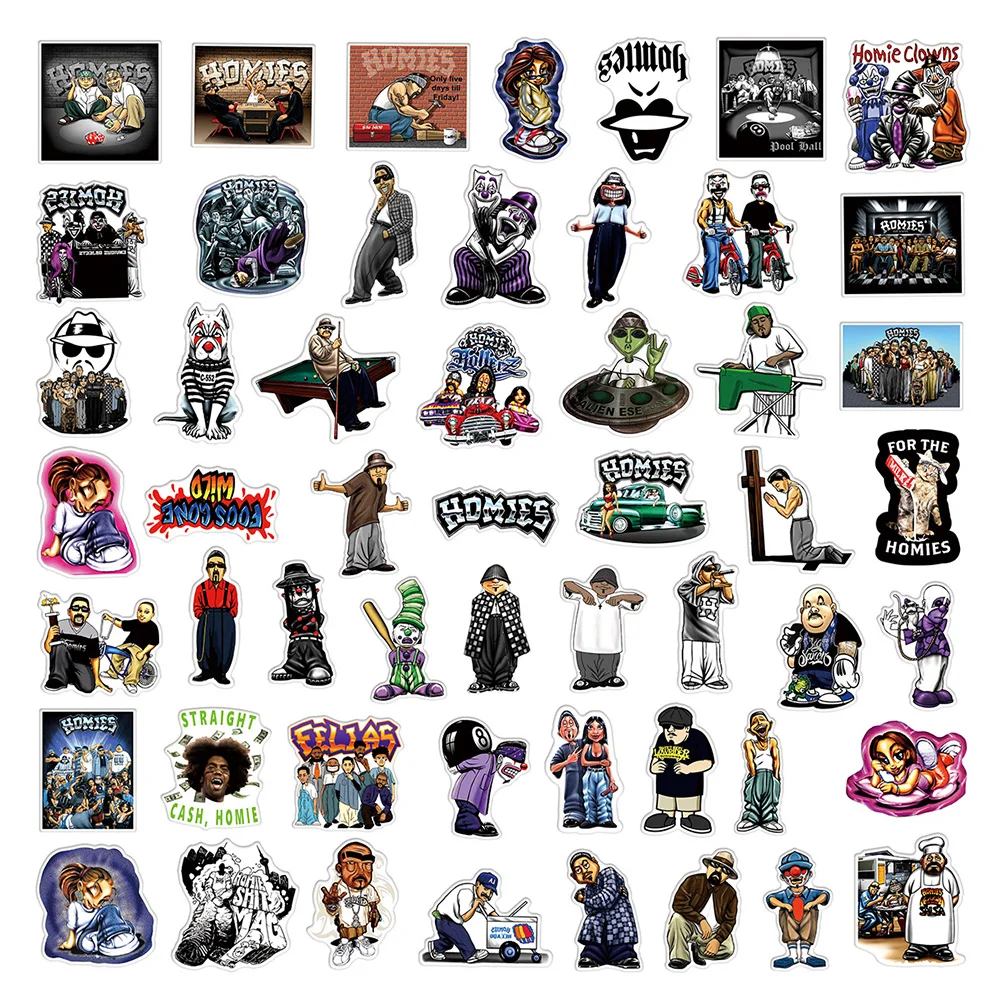 10/30/50/100PCS Rap Greeting Homies Fun Brother Friend Cartoon Sticker DIY Phone Laptop Luggage Skateboard Graffiti Decals Fun