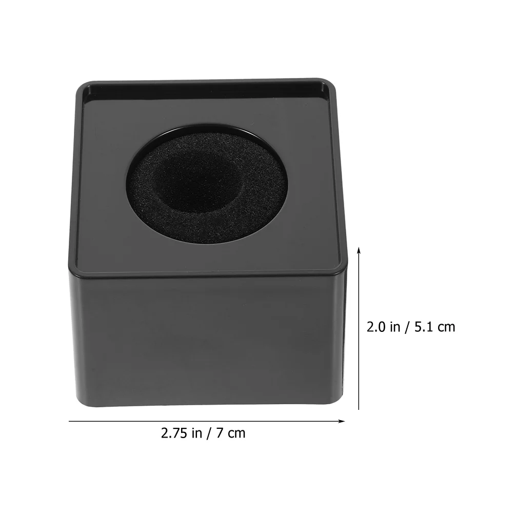 4 Pcs Logo Microphone Label Isolation Mini Cube Flag Station Black Case Interview Office