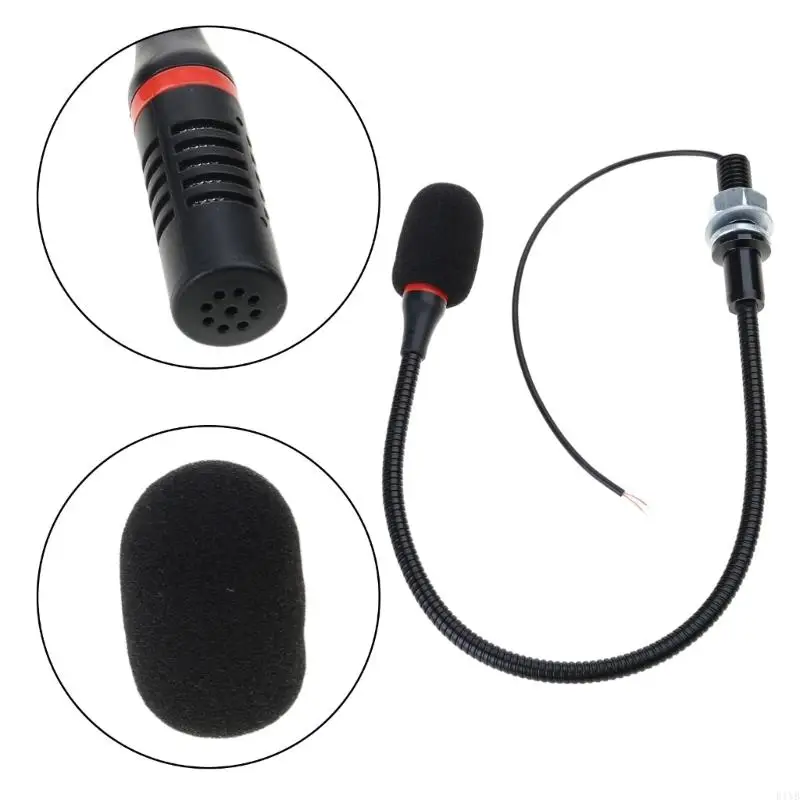 E1YB Multifunctional Gooseneck Mic 20cm Bare End Wire Microphone for Computers Sound Systems in Public Transportation