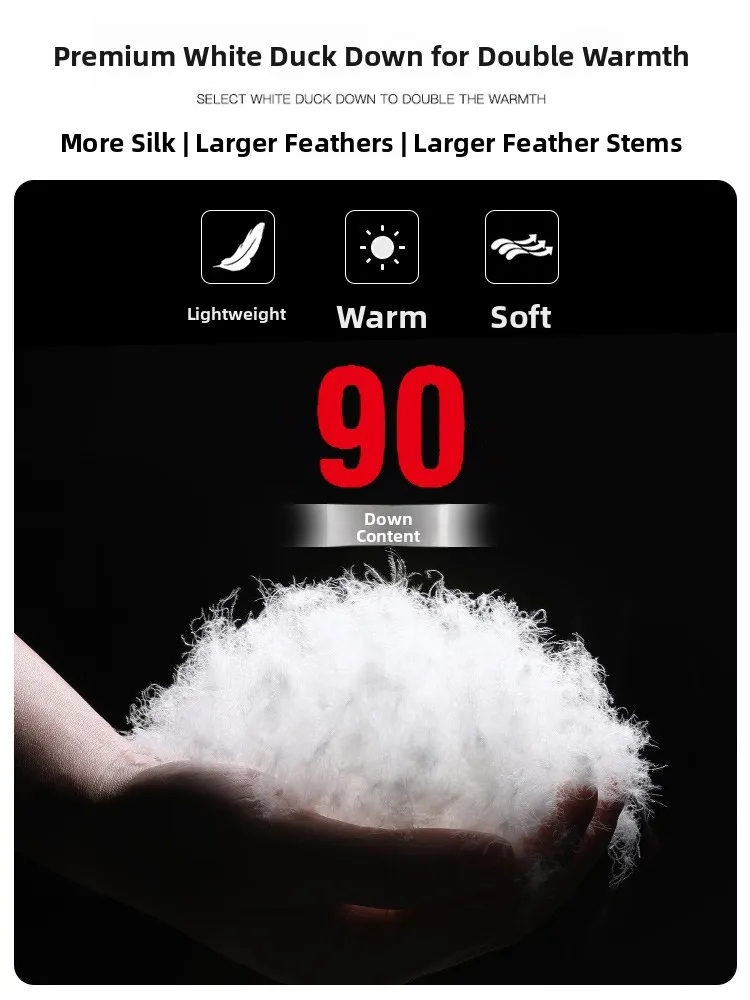 Lightweight Men's down Jaet White Du Feather Warm ort Sle with Hood Faionable Trendy Versatile Autumn Winter Coat