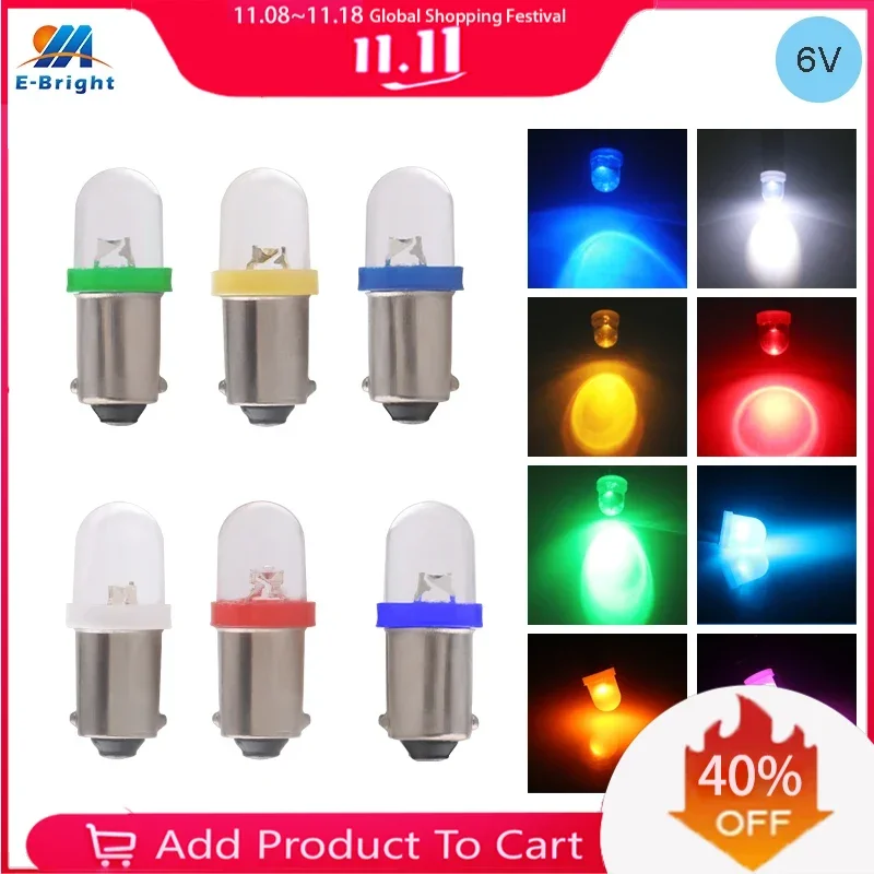 10pc 6V 6.3V AC DC Non-polarity BA9S T4W T11 LED Light Bulb 53 57 1895 1891 64111 for Pinball Machine Orange Ice Blue Warm White