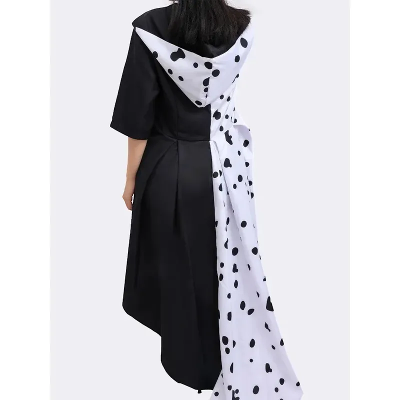 

CyAnime Cruella Косплей Костюм Платье De Vil Cos Костюмы Для Взрослых Женщин Наряд Плащ С Перчатками Хэллоуин Карнавальный Костюм Вечеринка