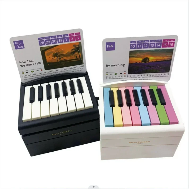 Mini Piano Calendar Playable Desk Calendar Taylor Piano Calendar 2025 Peripheral Birthday Gift with Piano Sheet Music Home Decor