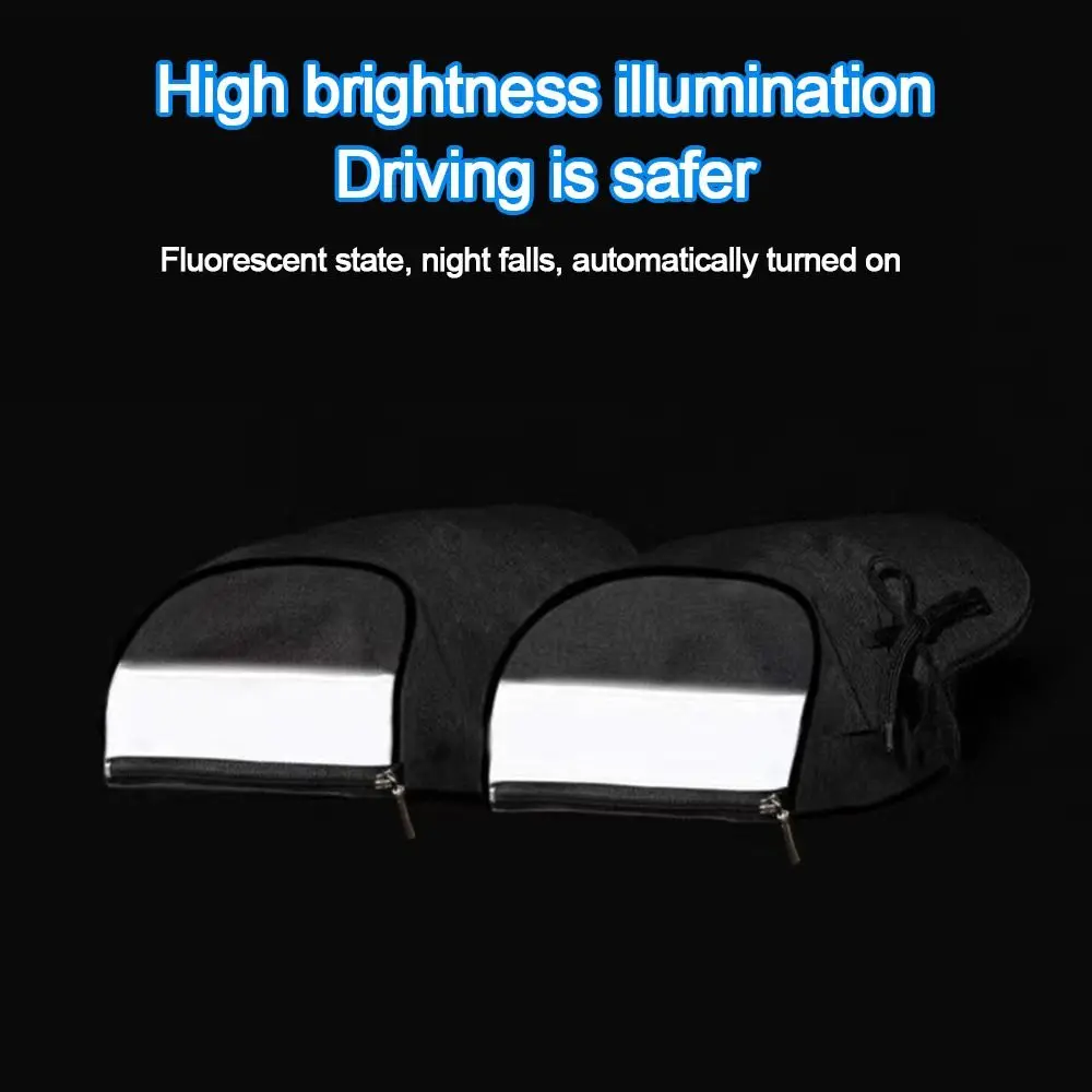Breathable Motorcycle Handlebar Gloves Windproof Rainproof Handle Bar Cover Sunshade Reflective Stripe Hand Grips