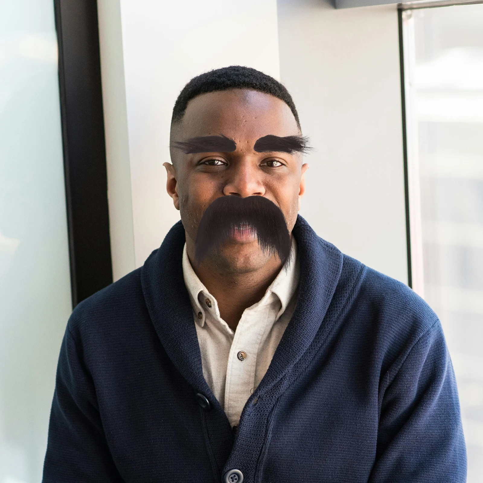 1 conjunto auto adesivo bigode sobrancelhas cosplay adereços fontes de festa de halloween barba falsa sobrancelhas falsas acessórios cosplay