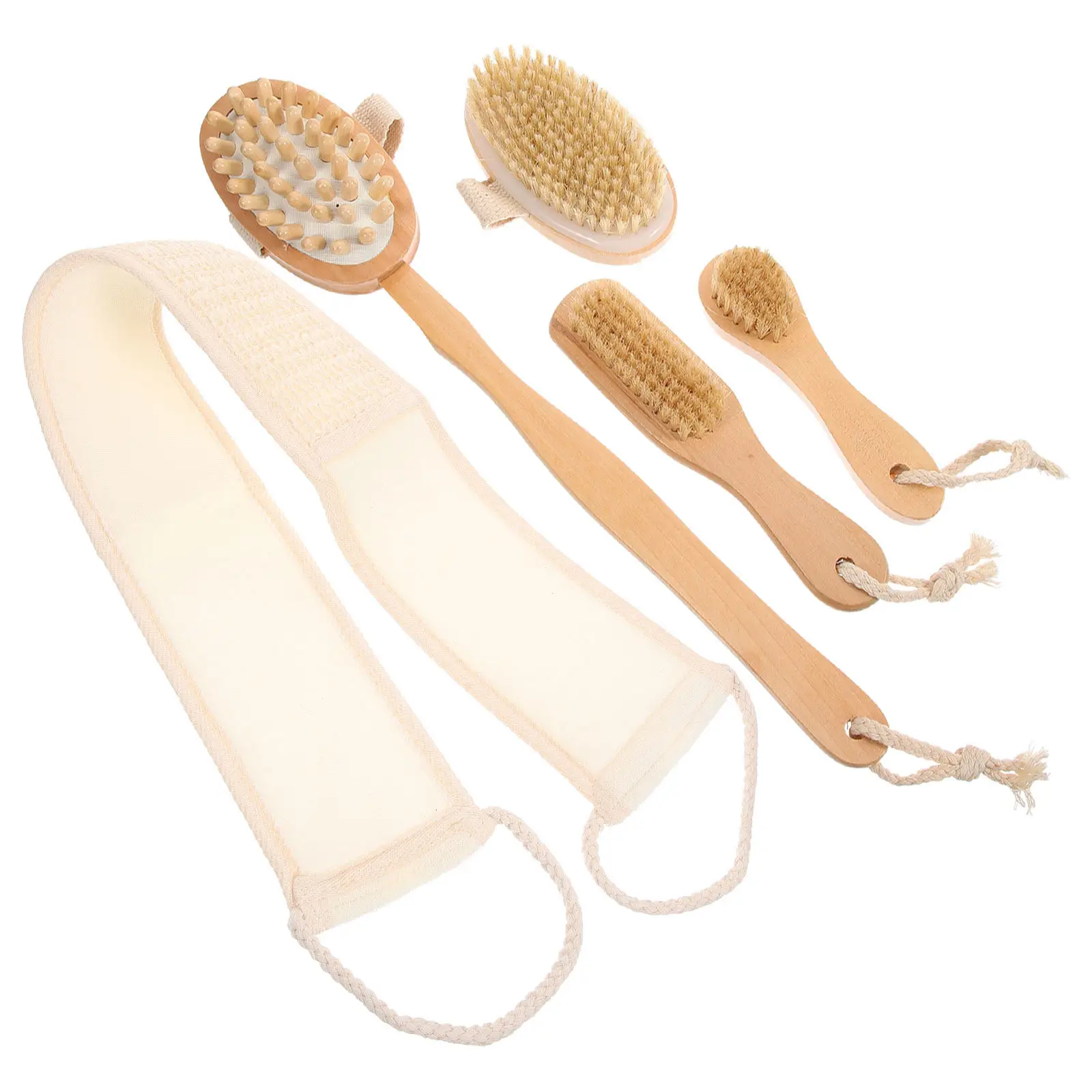 

Набор для душа из 5 предметов: Премиальная отшелушивающая щетка для тела, лица и спины, мочалка-люфа, набор щеток для душа, инструмент для бережного ухода за кожей