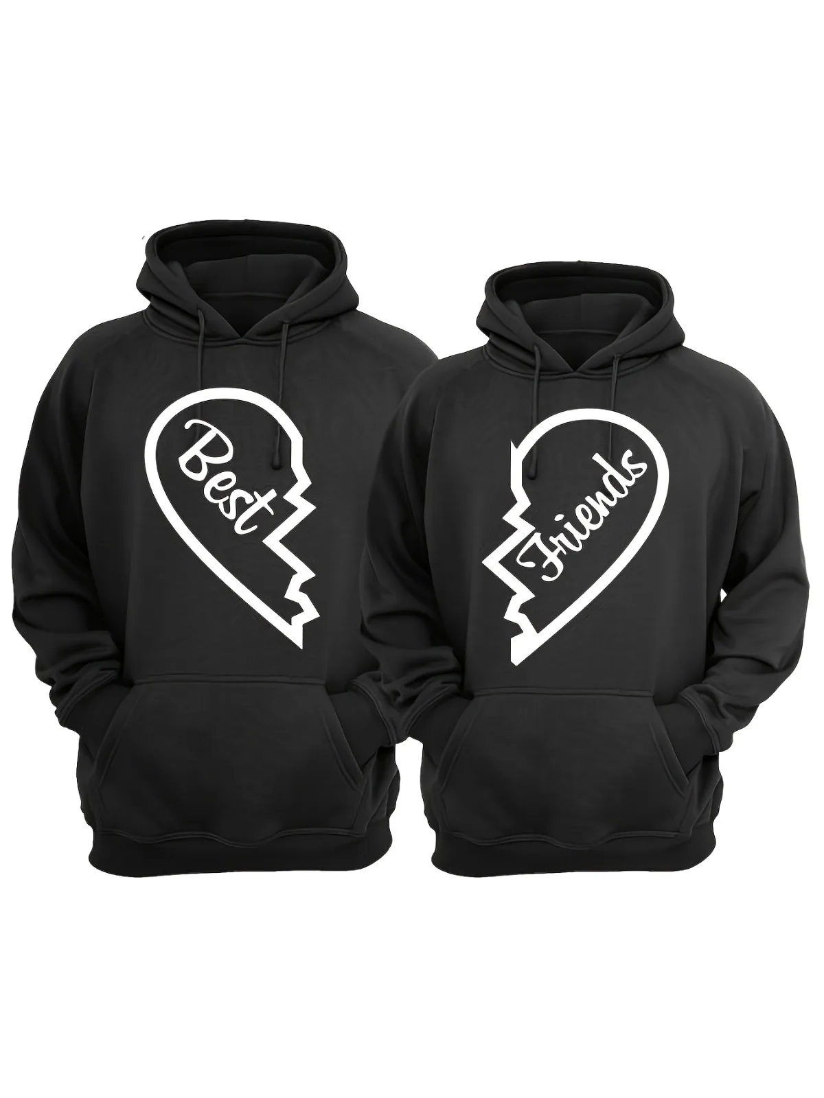 1 pezzo [stile per coppia] Design con motivo casual alla moda abbinato a una felpa con cappuccio per coppia, comodo pullover regalo per San Valentino