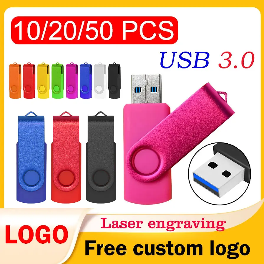 

10/20/50 шт./лот USB 3,0 бесплатный индивидуальный логотип флэш-накопитель новый вращающийся флэш-накопитель 8 ГБ16 ГБ32 ГБ64 ГБ флэш-накопитель бизнес-подарок U диск