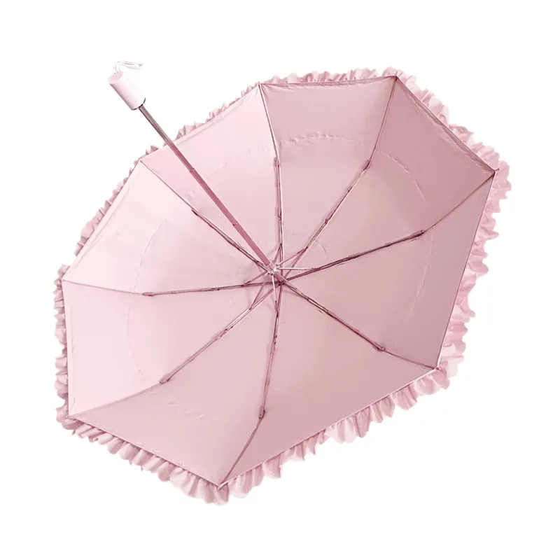 Vintage Lace Umbrella Foldable Travel Umbrella Elegant Pink Lolita Umbrella for Shooting Props, Wedding, Tea Party view 4