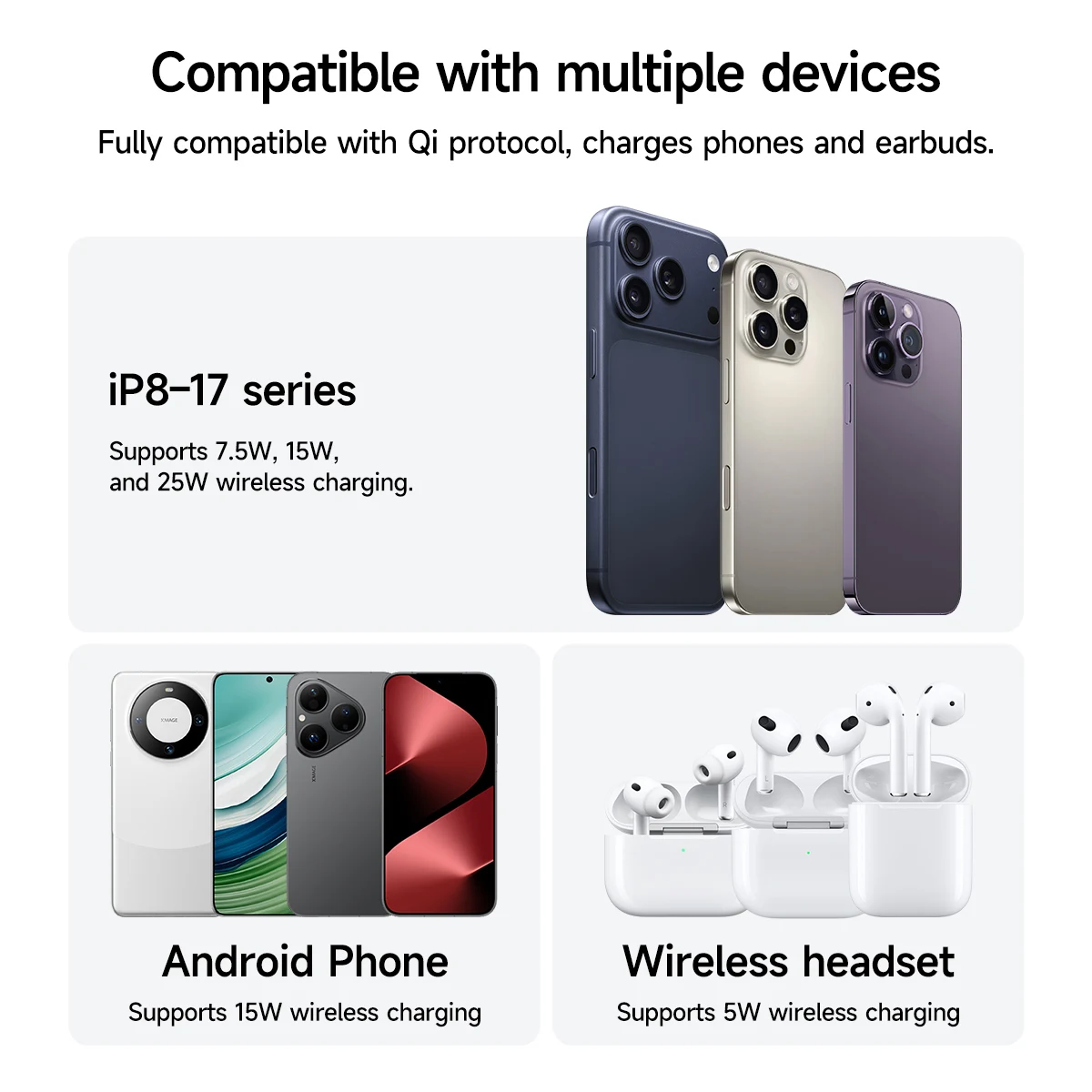 HOCO CW63 Pro Fast Qi2 Magnetic Wireless Fast Charger Desktop Charging Holder For Iphone 18 17 Pro Mobile Phones Type-C Input view 5