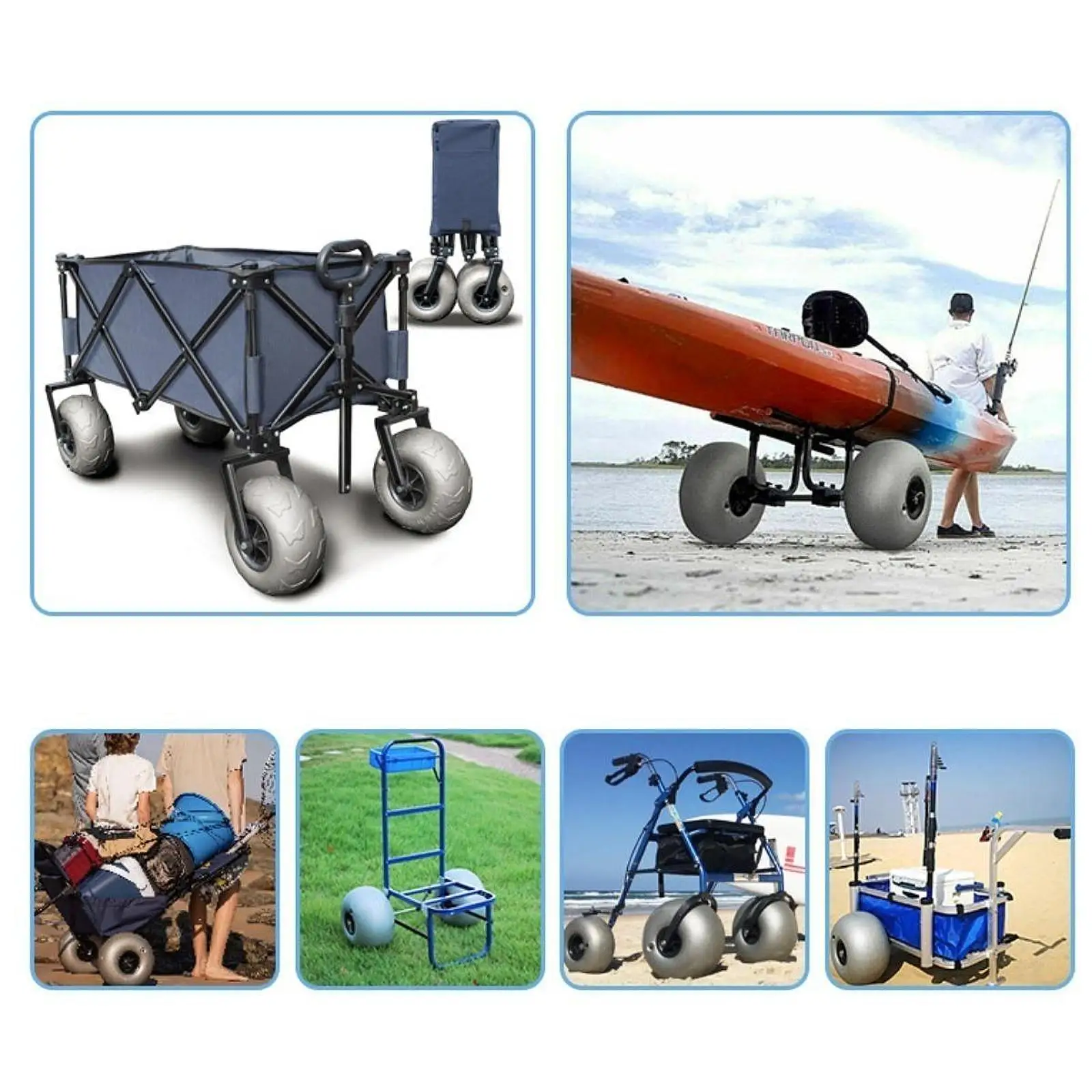 16-calowe kółka balonowe, zami – Fishing Kayak Cart recenzja i cena