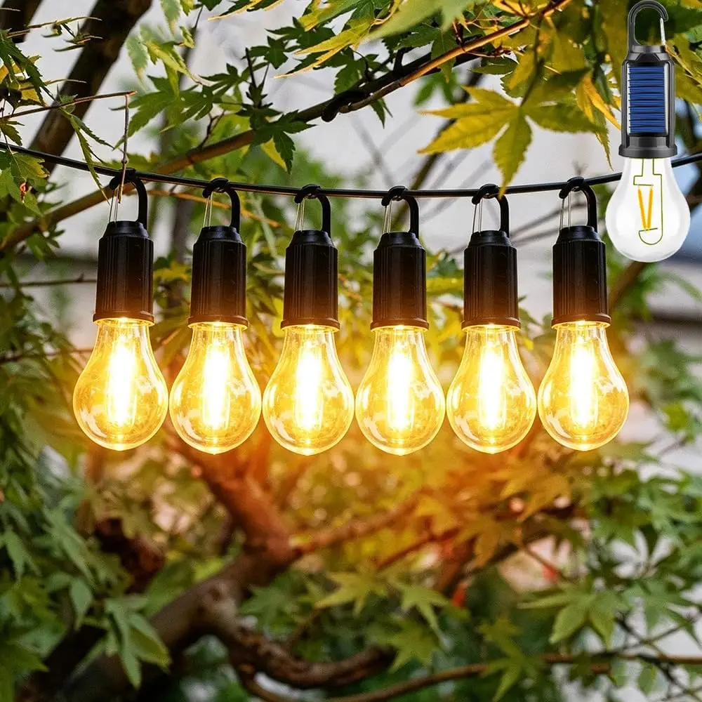 6 Packs Portable Solar Camping Lantern LED USB Rechargeable Emergency Flashlight Outdoor Hanging Light Bulb For Hiking Emergency