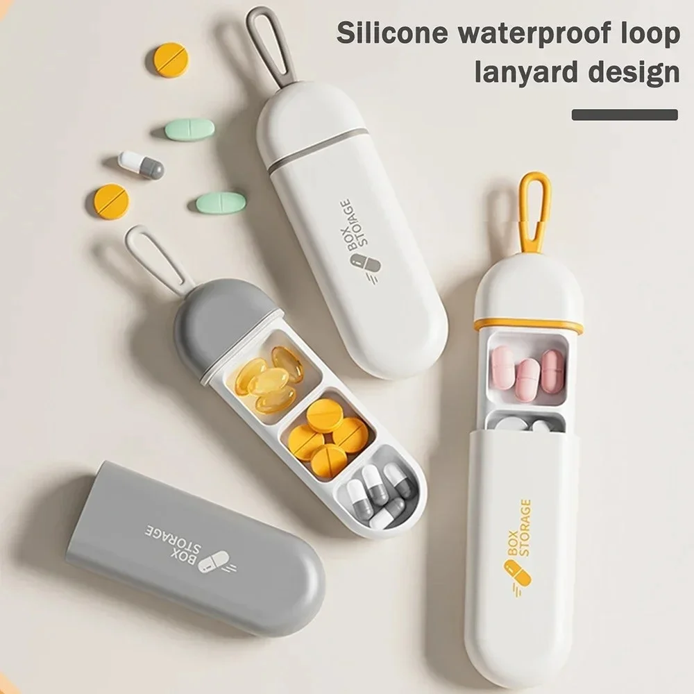Portable 3‑Compartment Moisture‑Proof Pill Box Colorful Medicine Storage Container Lightweight Drug Organizer Case for Pocket