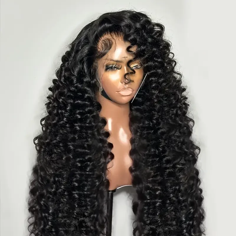 

Глубокий вьющийся парик 13x4 на шнуровке, вьющийся парик из 100% натуральных волос, предварительно выщипанные парики для женщин с натуральной линией волос